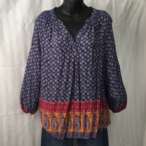 Soft Surroundings multi-colored patterned blouse